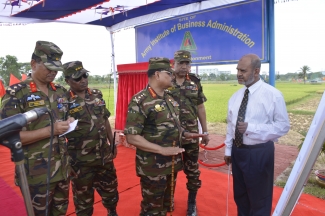 CAS  Bangladesh  Army  and  Area  Commander , Savar  are  seen in the foundation  laying  ceremony of AIBA on 02 May 2019. 